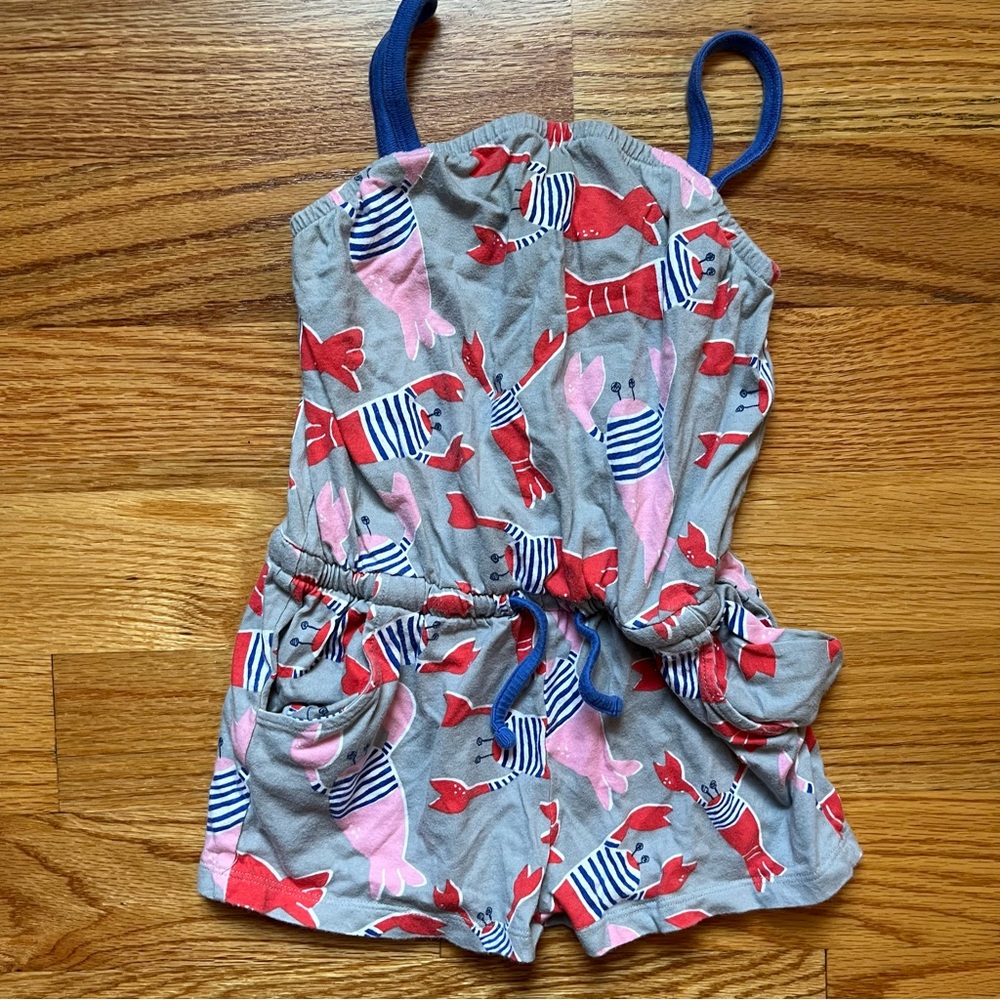 Mini Boden lobster print romper size 4-5 years